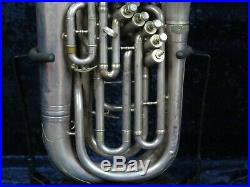 CG Conn Silver 5 Valve Double Bell Euphonium Ser#126692 Very Rare Vintage Horn