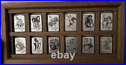 COMPLETE MAZZI ZODIAC 12 ZIPPO SET MAZZI ZODIAC very rare, DISPLAY NOT INCLUDED