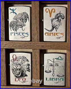 COMPLETE MAZZI ZODIAC 12 ZIPPO SET MAZZI ZODIAC very rare, DISPLAY NOT INCLUDED