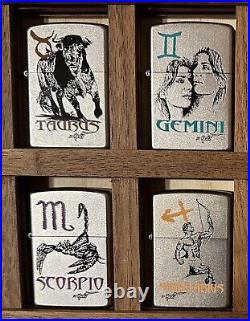 COMPLETE MAZZI ZODIAC 12 ZIPPO SET MAZZI ZODIAC very rare, DISPLAY NOT INCLUDED