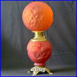 CUPID AND PSYCHE Fostoria Very Rare Antique Oil Lamp ca 1900 Gorgeous