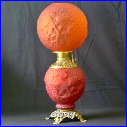 CUPID AND PSYCHE Fostoria Very Rare Antique Oil Lamp ca 1900 Gorgeous
