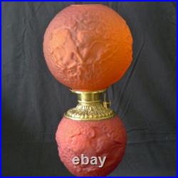 CUPID AND PSYCHE Fostoria Very Rare Antique Oil Lamp ca 1900 Gorgeous