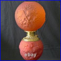 CUPID AND PSYCHE Fostoria Very Rare Antique Oil Lamp ca 1900 Gorgeous