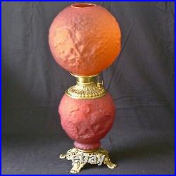 CUPID AND PSYCHE Fostoria Very Rare Antique Oil Lamp ca 1900 Gorgeous
