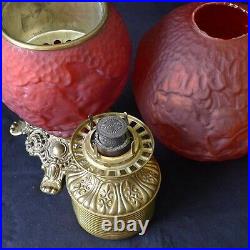 CUPID AND PSYCHE Fostoria Very Rare Antique Oil Lamp ca 1900 Gorgeous