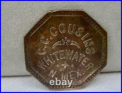 Ca 1922 WHITEWATER NEW MEXICO (books $250) RARE CC COUSINS INDIAN TRADER TOKEN