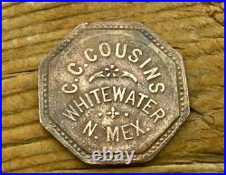 Ca 1922 WHITEWATER NEW MEXICO (books $250) RARE CC COUSINS INDIAN TRADER TOKEN