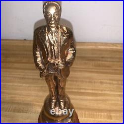 Carl Benz Mercedes Founder Brass Plated Heavy Statue Very Nice Rare Display Item