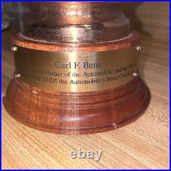 Carl Benz Mercedes Founder Brass Plated Heavy Statue Very Nice Rare Display Item