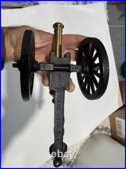 Cast Iron Brass Civil War Revolution Canon. Made 8/120. Very Rare. Made In USA