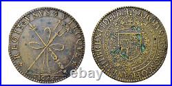 Charles I, brass pattern shilling or medal, 1628 by Nicholas Briot, very rare