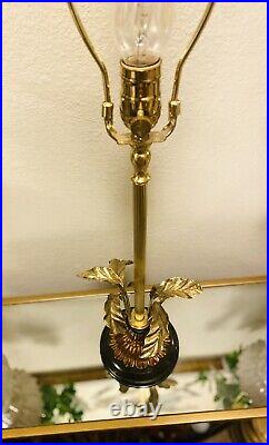 Chelsea House Brass Candlestick'Baltusrol' Palm Leaf Table Lamp VERY RARE