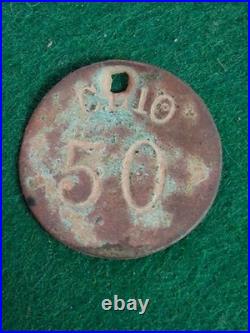 Clio Plantation 50 Cent Token Livingston Parish Louisiana La. Very Rare