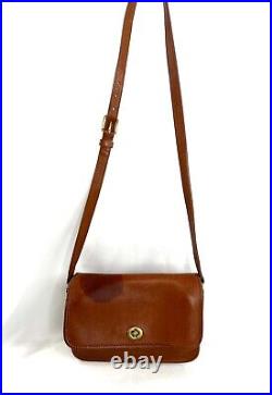 Coach 9850 Compartment Mahogany Leather Shoulder Bag Stamped Irregular Very Rare