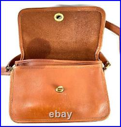 Coach 9850 Compartment Mahogany Leather Shoulder Bag Stamped Irregular Very Rare