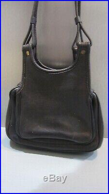 Coach VERY Vintage Bonnie Cashin Kisslock Leather Bag Black Leather RARE