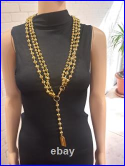 Coach Vintage Multi Strand Ballchain Gold Plated Necklace or Hip Belt Very Rare