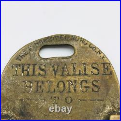 Coldwater Michigan Arlington Hotel Antique Brass Baggage Tag 1905 Era Very Rare