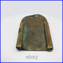 Coldwater Michigan Arlington Hotel Antique Brass Baggage Tag 1905 Era Very Rare
