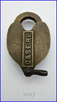 Colorado & South Eastern Brass Cast Railroad Lock Very Rare Only A Few Known