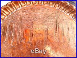 Copper Plate Enamel Last Supper Vintage Jesus Brass Very Rare Decorative Art