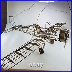 Curtis Jere Brass Metal Airplane Very Large Sculpture Signed 1986 Rare Vintage