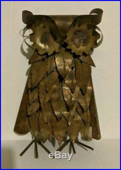 Curtis Jere Brutalist Vint Torched Brass Owl Sculpture Very Very Rare Model