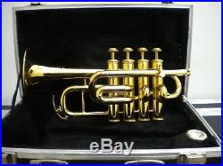 -DEC 18th! AMATI Bb/A Piccolo Trumpet Gold-Lacquered Rare & very good Condition
