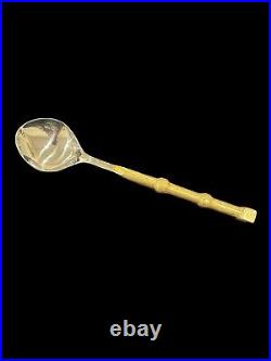 David Marshall Serving Spoon VERY RARE MCM CAST BRASS STAINLESS STEEL brutalism