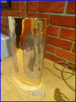 David Marshall Signed 1985 large Brutalist brass/aluminium table lamp, very rare