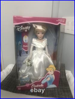 Disney Doll Princess Cinderella Bride Porcelain Brass Key Very Rare NIB Vintage