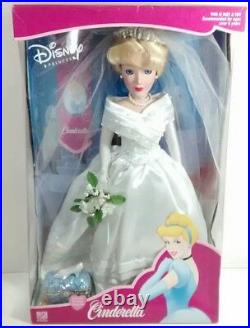 Disney Doll Princess Cinderella Bride Porcelain Brass Key Very Rare NIB Vintage