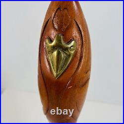 Dolbi Cashier Brass & Wood Perched Bird Vintage 1980 Sculpture Very Rare