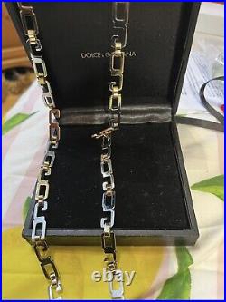 Dolce & Gabbana Necklace, brass and silver, very rare, in original box