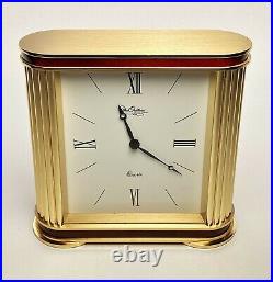 Du Château Vintage Desk Clock 6 Brushed Brass Very Rare Excellent Condition