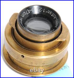 E. Rau Wetzlar 2.9/4.7cm Astro-Astan Brass lens Screw-Mount 32mm VERY RARE focus