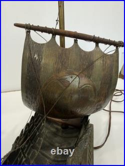 EDWARD AAGAARD VERY RARE Viking Ship LAMP Iron Art Copenhagen Denmark 16x20