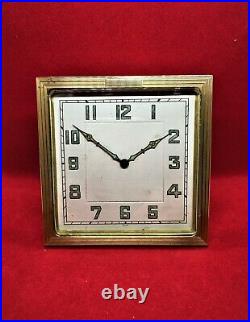 ETERNA Very Rare Art Deco Swiss Bedside Desk Clock Brass c 20s30s. Working
