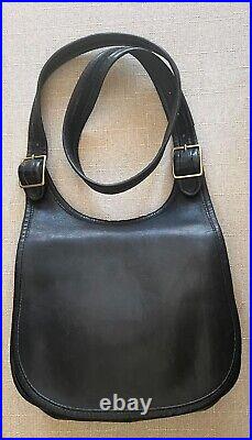 EUC VTG Coach Very Rare 747-4532 Made in New York Black Hippie Medium Saddle Bag