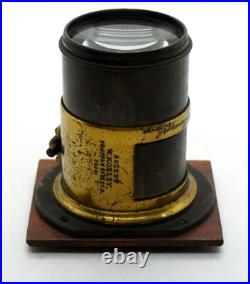 EXC VERY RARE FAST F2.8 DALLMEYER PETZVAL TYPE UNIQUE BRASS LENS COVERS 4x5