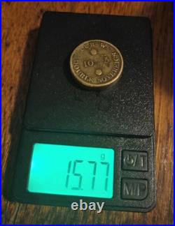 EXTREMELY RARE Royal Mint Double Sovereign Brass Coin Weight 1823 Very Good