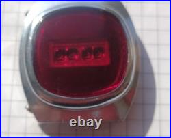 Elektronika 1 watch, red glass, very rare small model, vintage USSR