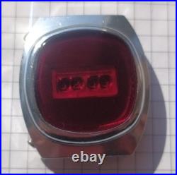Elektronika 1 watch, red glass, very rare small model, vintage USSR