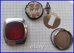 Elektronika 1 watch, red glass, very rare small model, vintage USSR