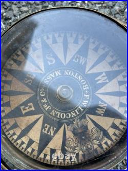 F. W. Lincoln Boston Nautical Compass Maritime Antique VERY RARE