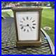 FRENCH-ANTIQUE-BRASS-BEVELED-GLASS-CARRIAGE-CLOCK-VERY-RARE-For-Repair-Key-01-zvz