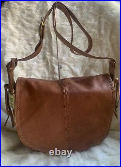 FRYE Womens Leather Hobo Saddle style bag Whip Stitching Very Rare