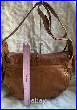 FRYE Womens Leather Hobo Saddle style bag Whip Stitching Very Rare