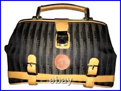 Fendi Pequin Stripe Handbag, Very Rare VTG Collectible, Med Satchel
